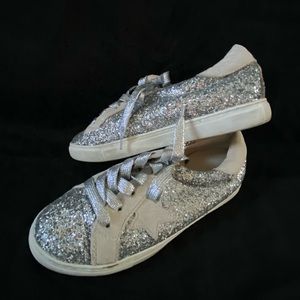 Silver Glittery Star Shoes